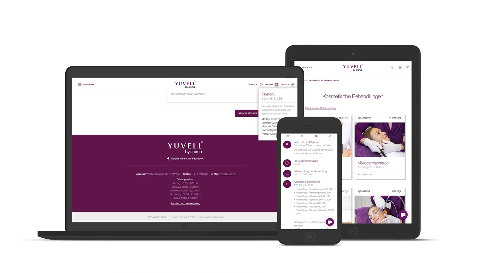 Yuvell Fine Aesthetics | yuvell.at | 2016 (Responsive) © echonet communication